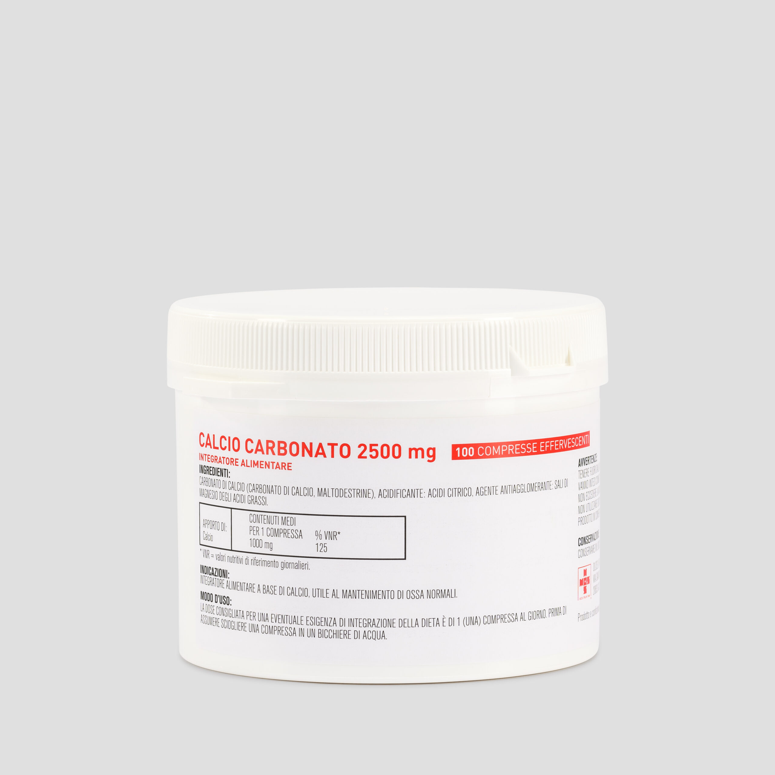 Calcio carbonato 2500 mg - 100 Compresse Effervescenti - Olcelli  Farmaceutici