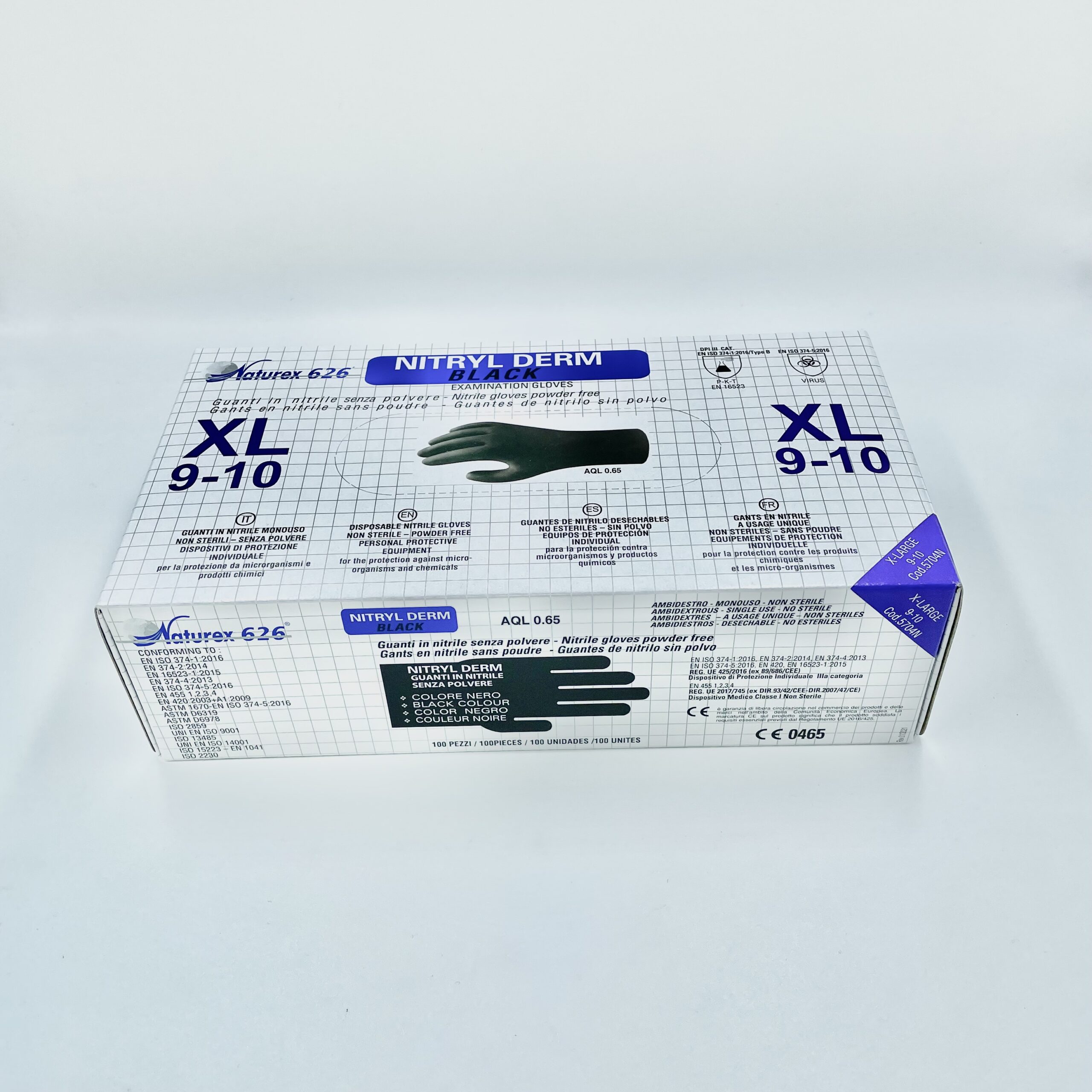 Guanti in nitrile monouso 100pz - NERI - Taglia 9-10 XL EXTRA-LARGE -  Olcelli Farmaceutici